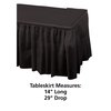 Hoffmaster 14Ft x 29" Black Plastic Tableskirts, PK6 110013